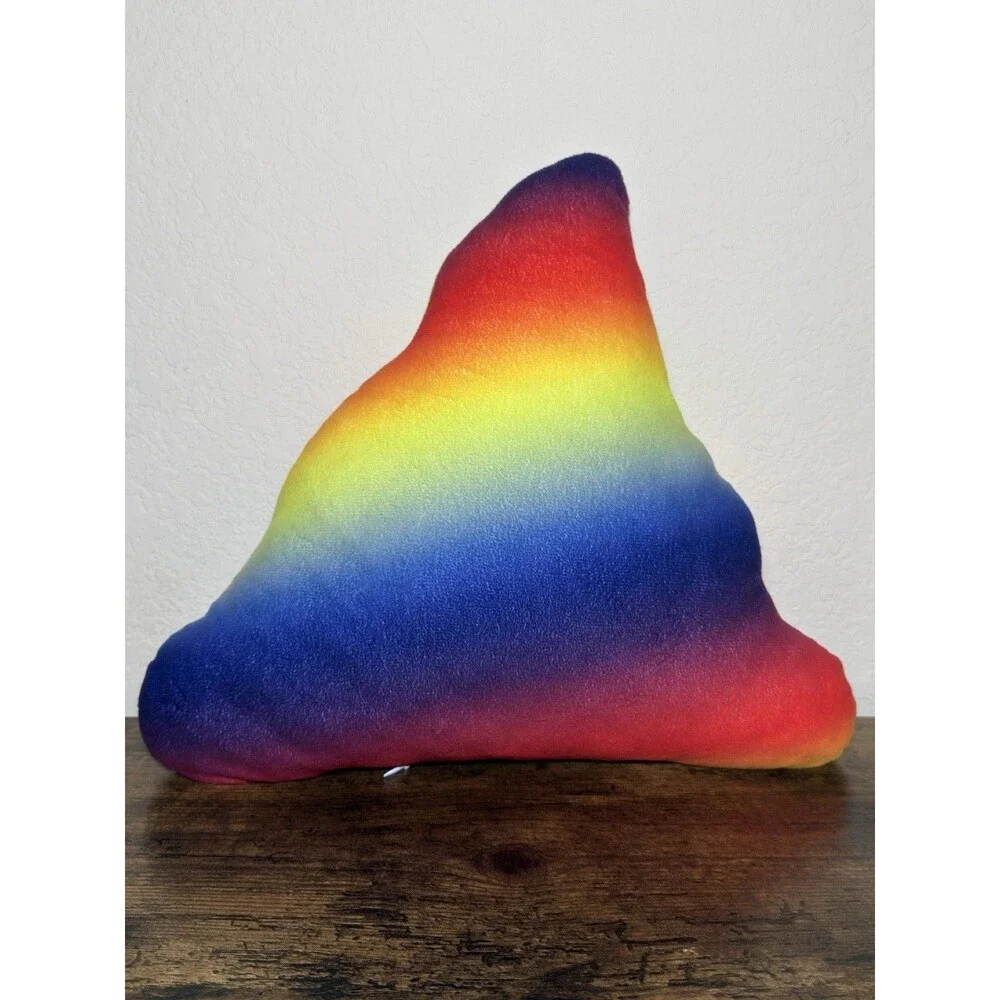 Emoji Cute Pillow Poop Face Cartoon Brown Stuffed Soft Plush Rainbow